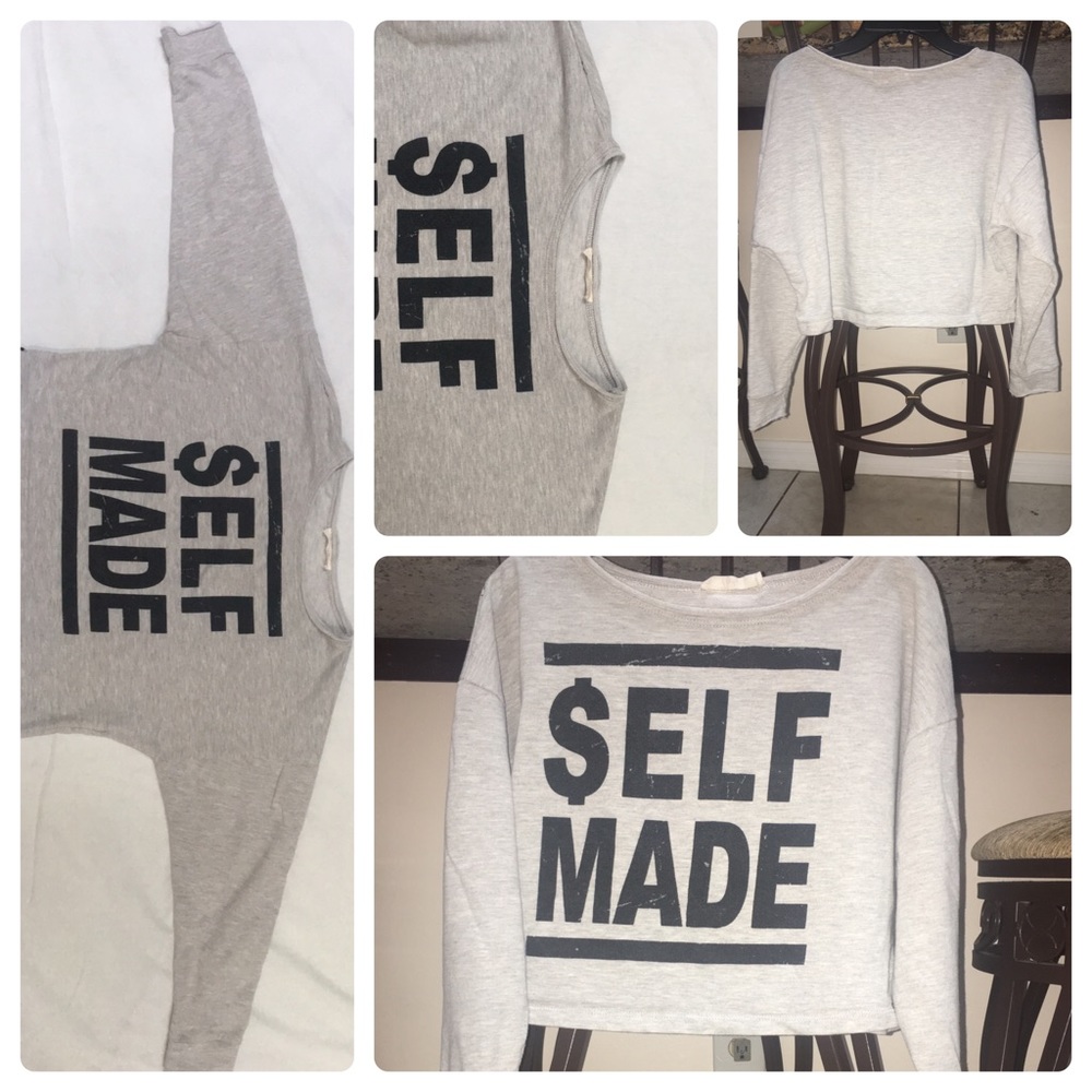 Cropped Gray Sweatshirt - Picture 1 of 5